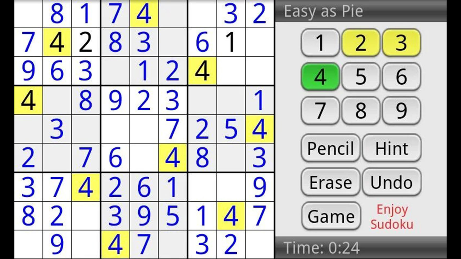 Enjoy Sudoku screenshot