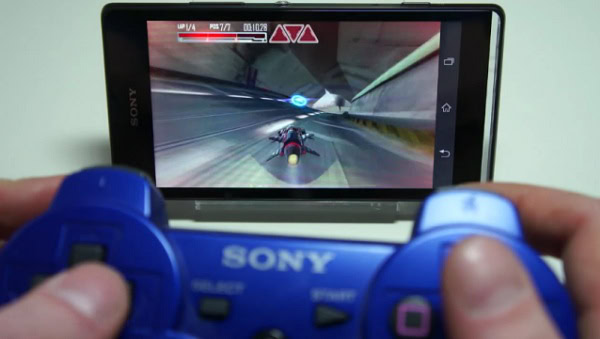 Sony Xperia with Dual Shock 3 controller
