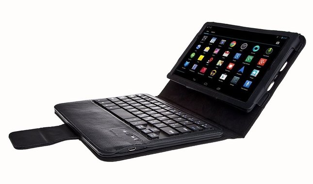 Navitech Black Faux Leather Micro USB Keyboard Case Cover and Stand Compatible With The Android Tablets Google Nexus 7 