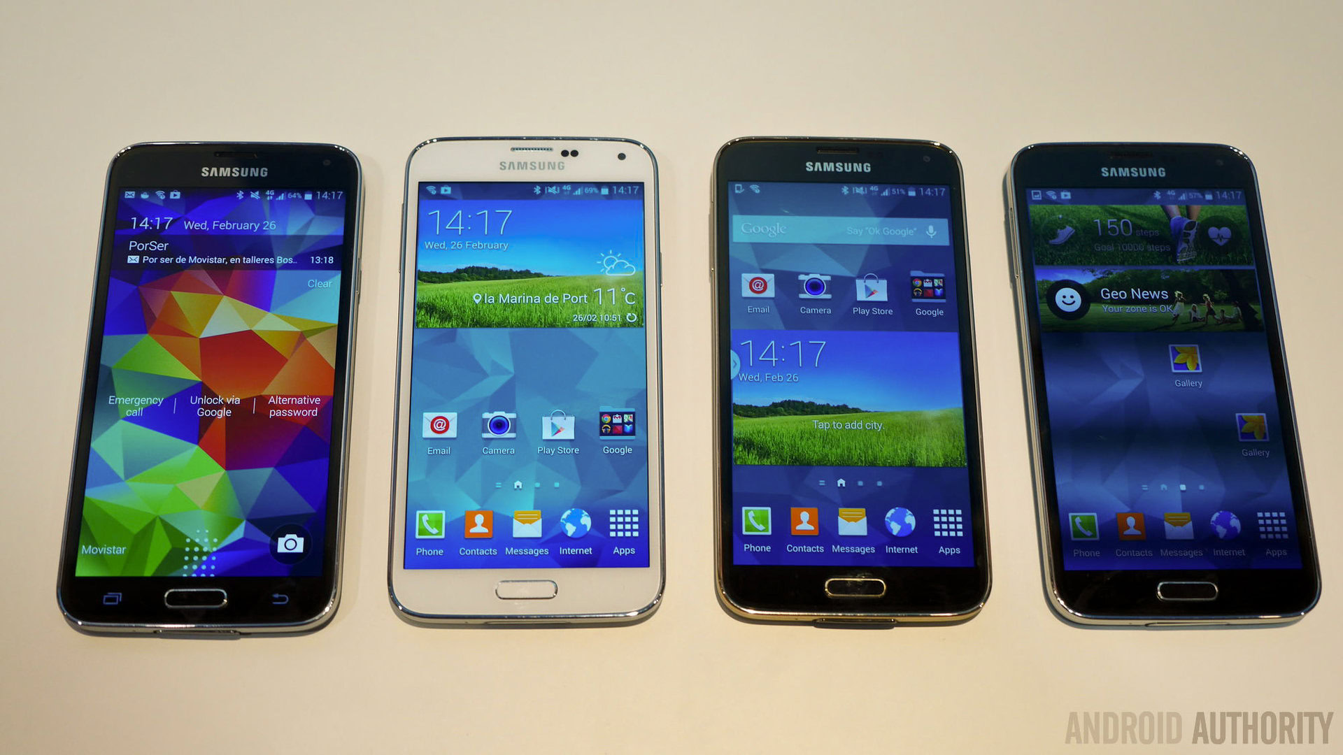 Samsung Galaxy S5 Comparison Chart