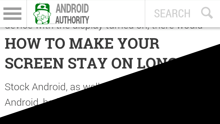Android screen display sleep timeout