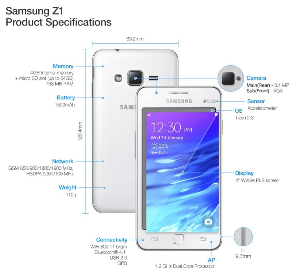 Samsung-Z1-Product-Specifications
