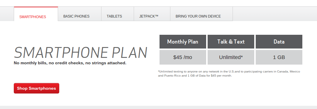 Verizon Prepaid Plan 1.5GB 4G $45