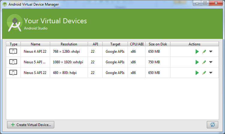 Android virtual device manager eclipse