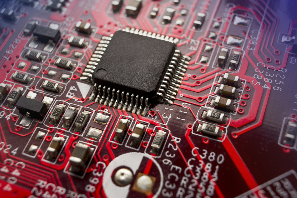 Processor chip on circuitboard