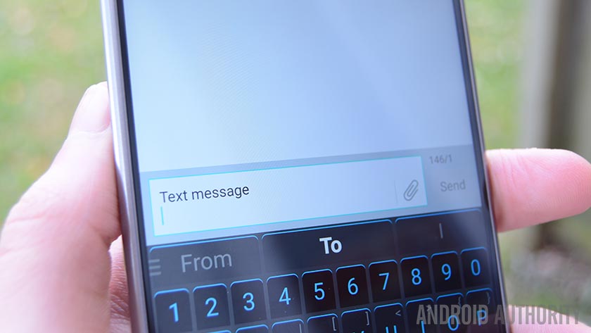 A photo of a text messaging app