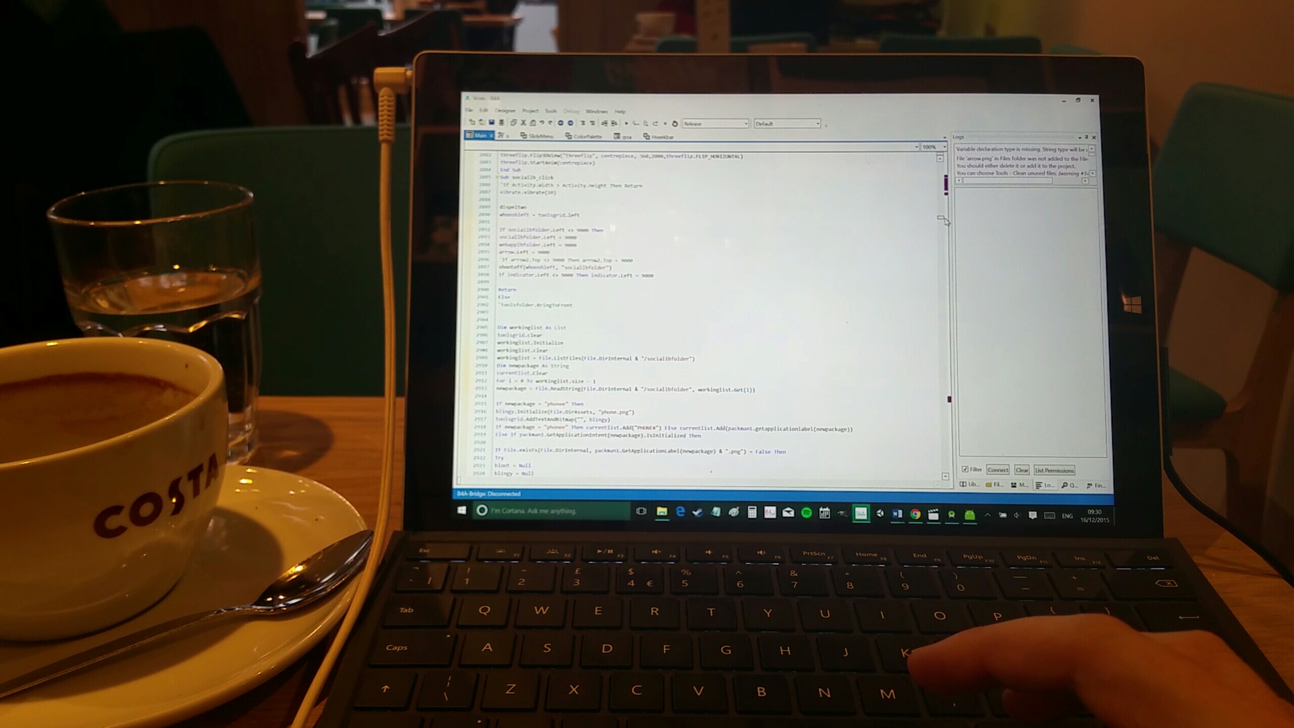 Coding in coffee shop