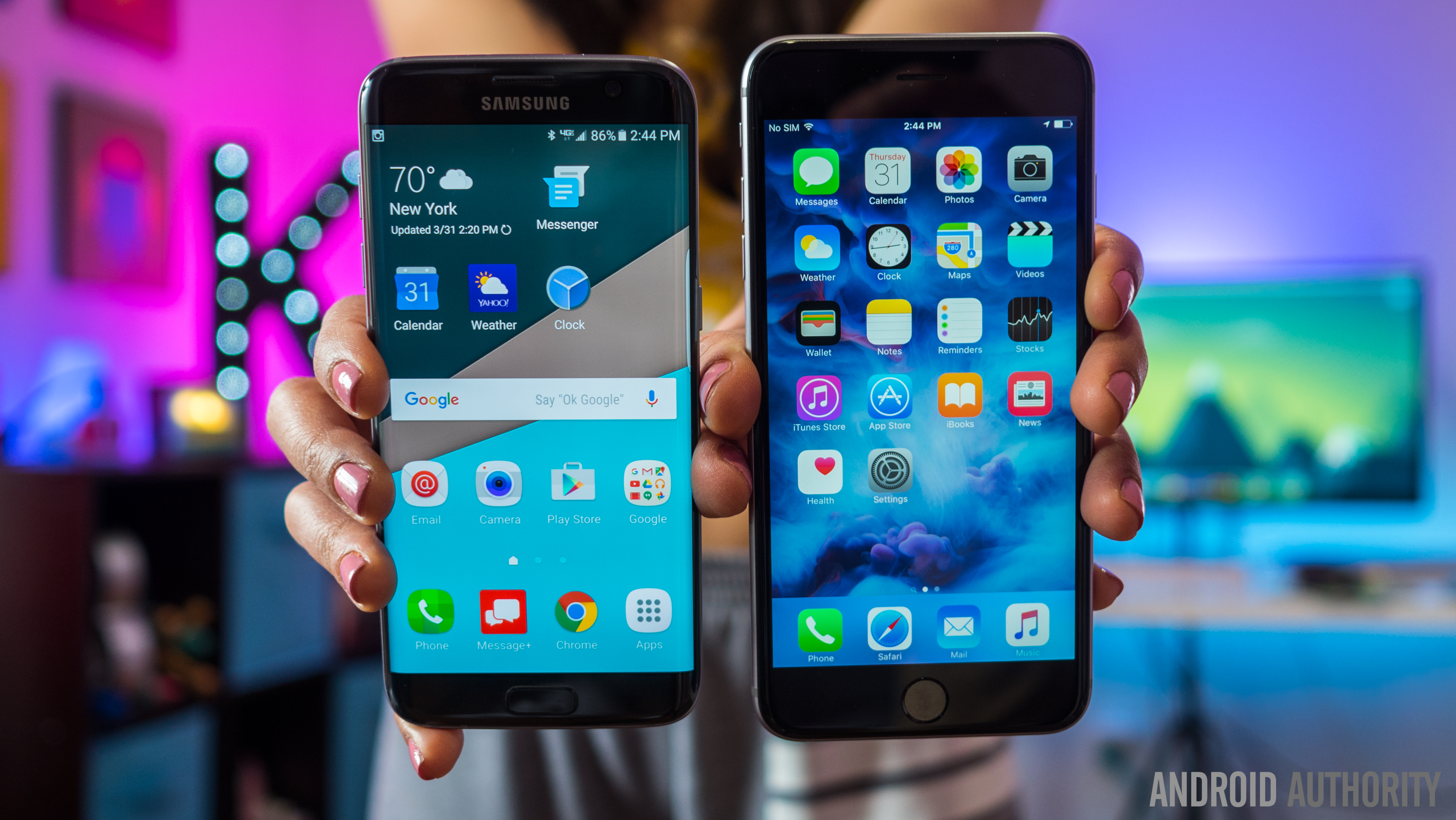 Samsung Galaxy S7 Edge Vs Iphone 6s Plus Android Authority