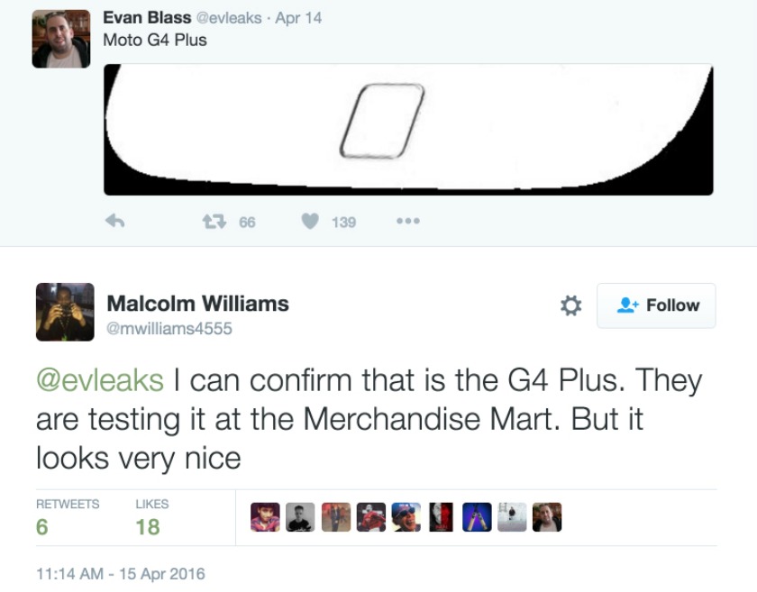 Moto G4 Plus twitter leak