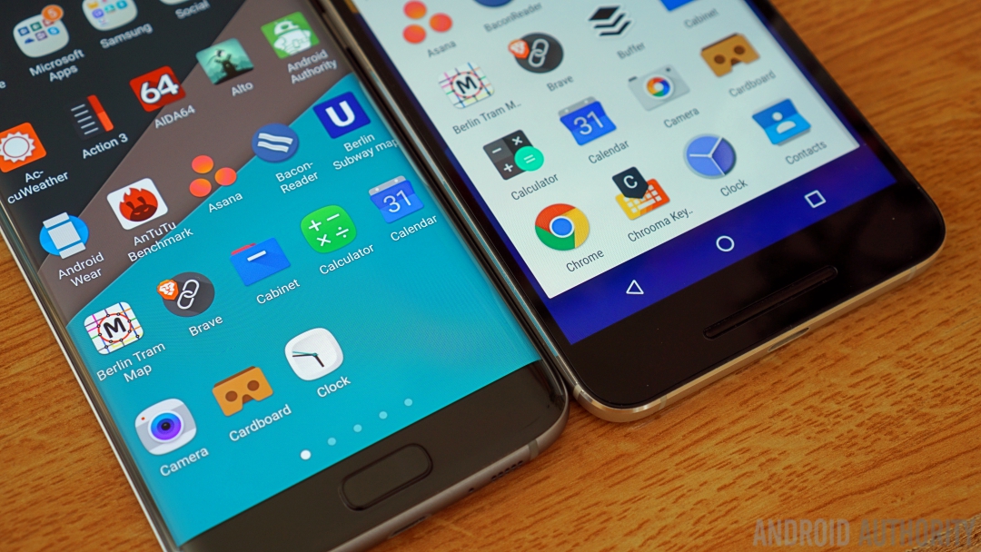 Nexus 6P vs Samsung Galaxy S7 Edge app drawer