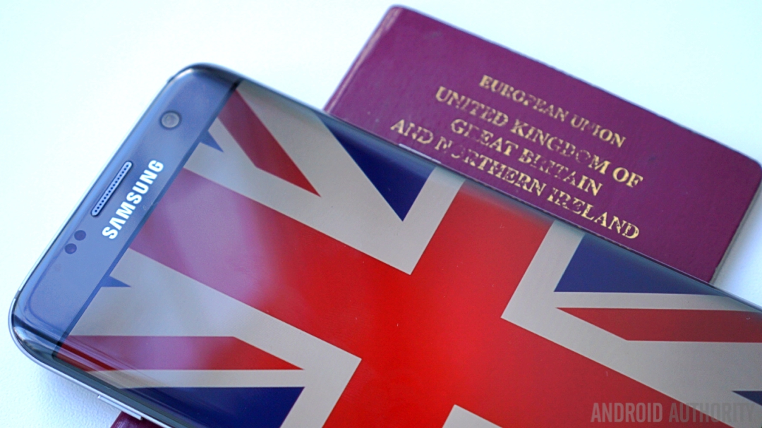 Brexit - UK passport Samsung Galaxy S7 Edge British flag