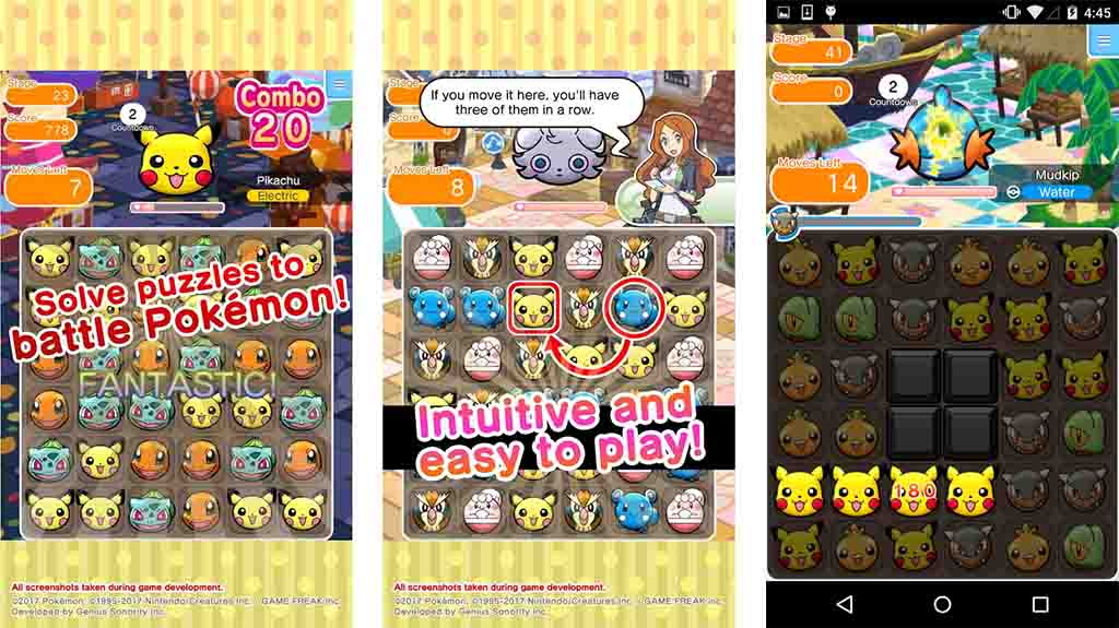 Pokemon Shuffle Mobile - best games like Candy Crush Saga