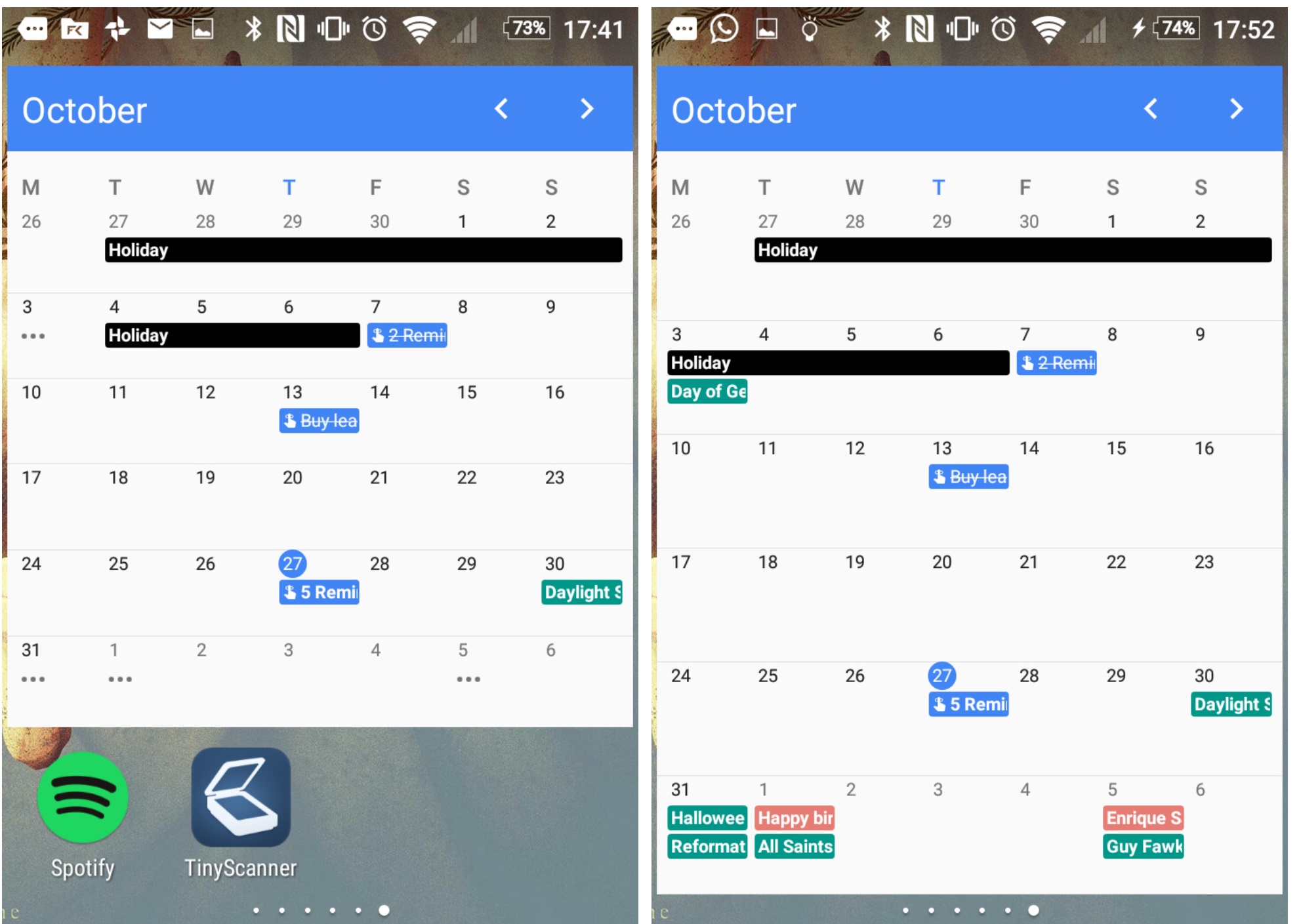 Google Kalender Widget Monatsansicht
