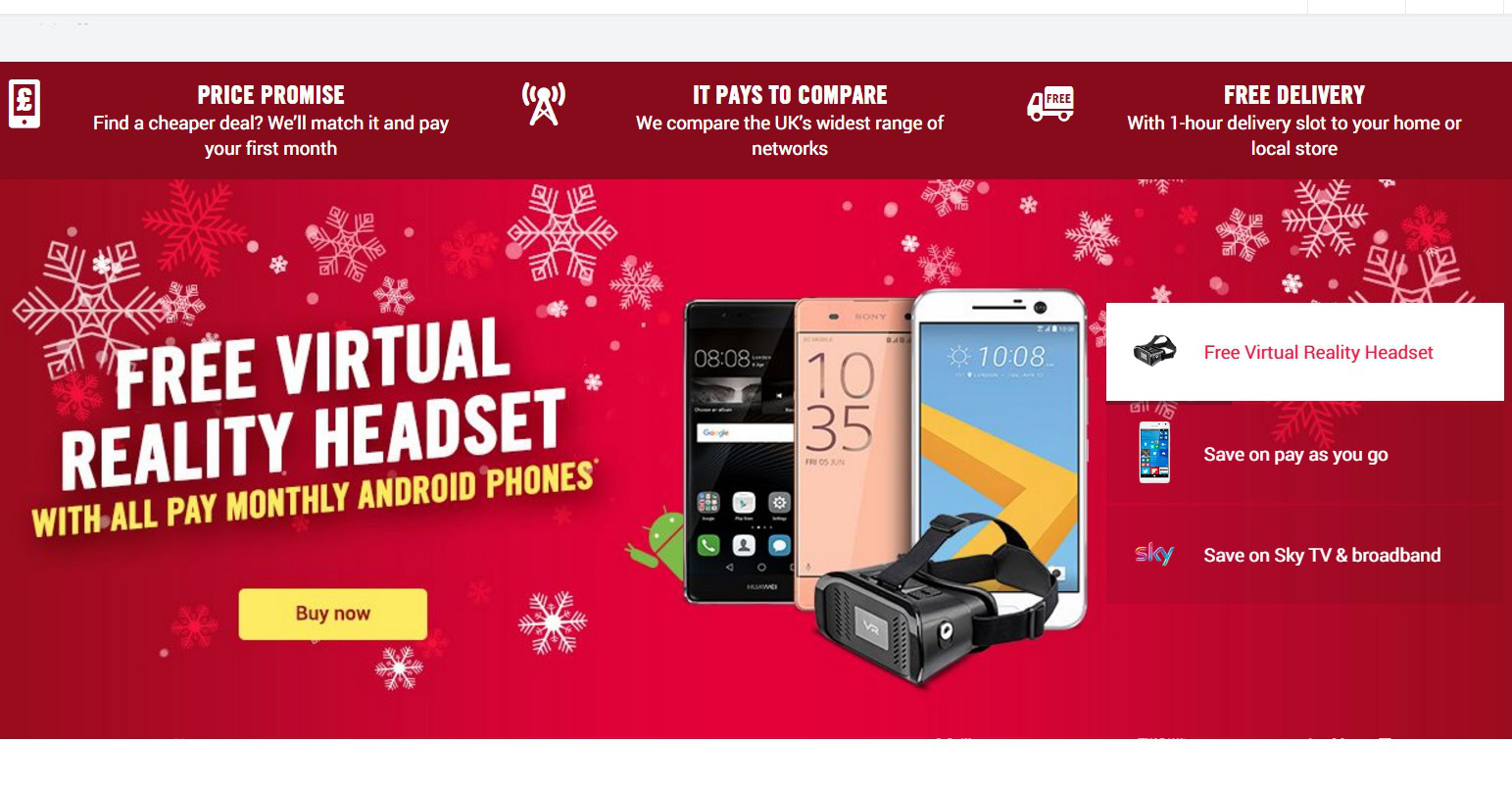 Carphone Warehouse Offers Free Vr Headset With Pay Monthly Phones