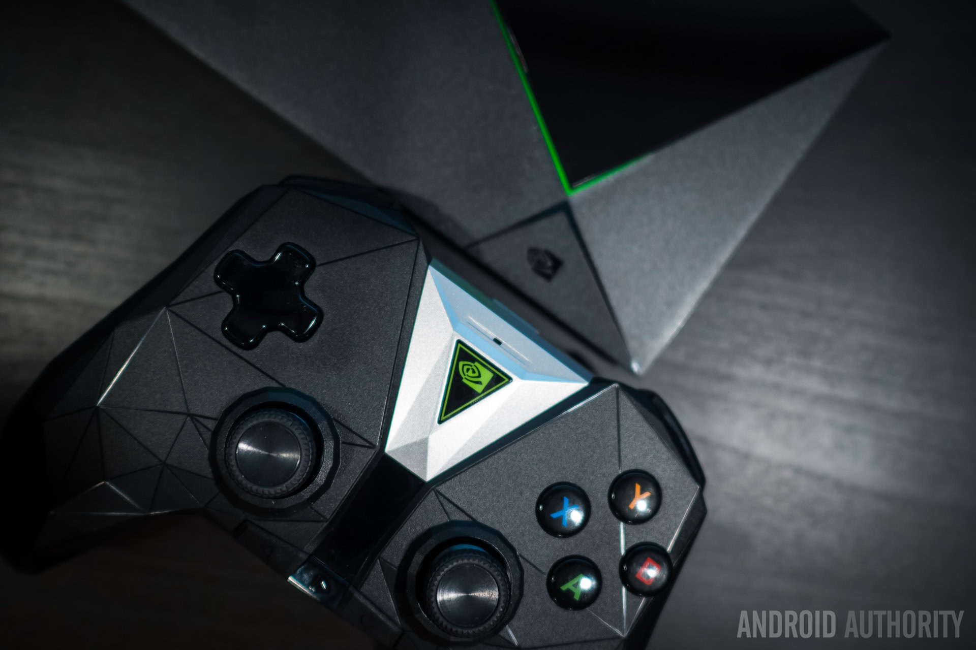 The Nvidia Shield TV and controller.