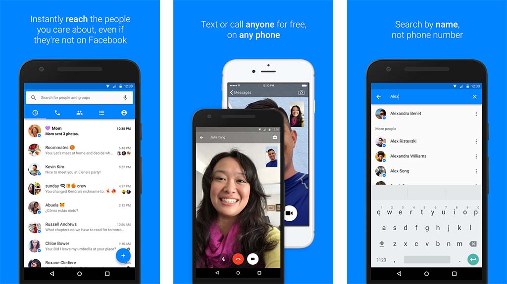 Facebook Messenger screenshot for the best free calls apps for android