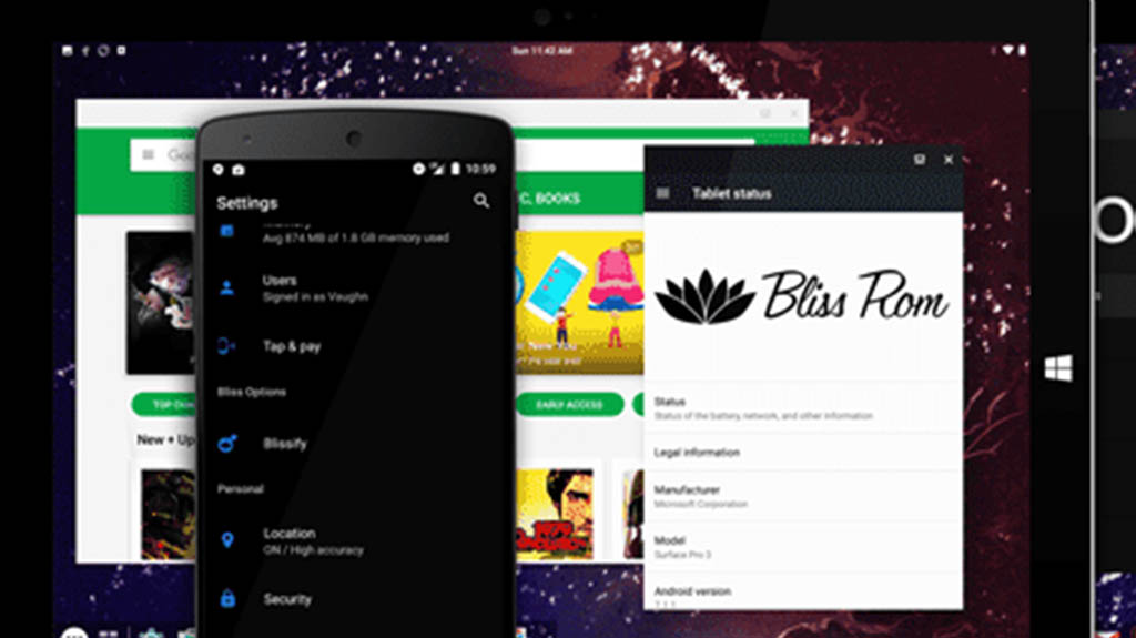 Bliss - best android emulators for pc