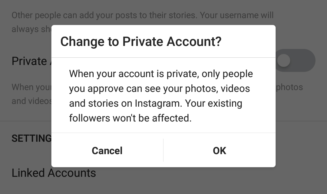 Instagram Privacy Private Box