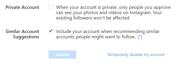 Instagram Privacy Similar Account