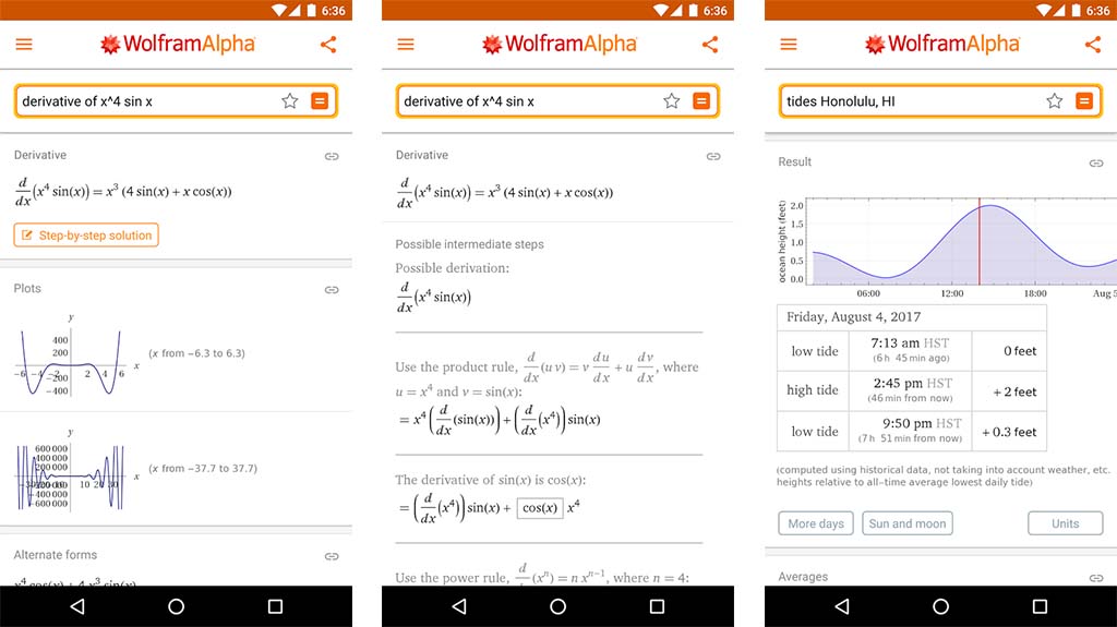Wolfram Alpha es una de las mejores aplicaciones educativas para Android