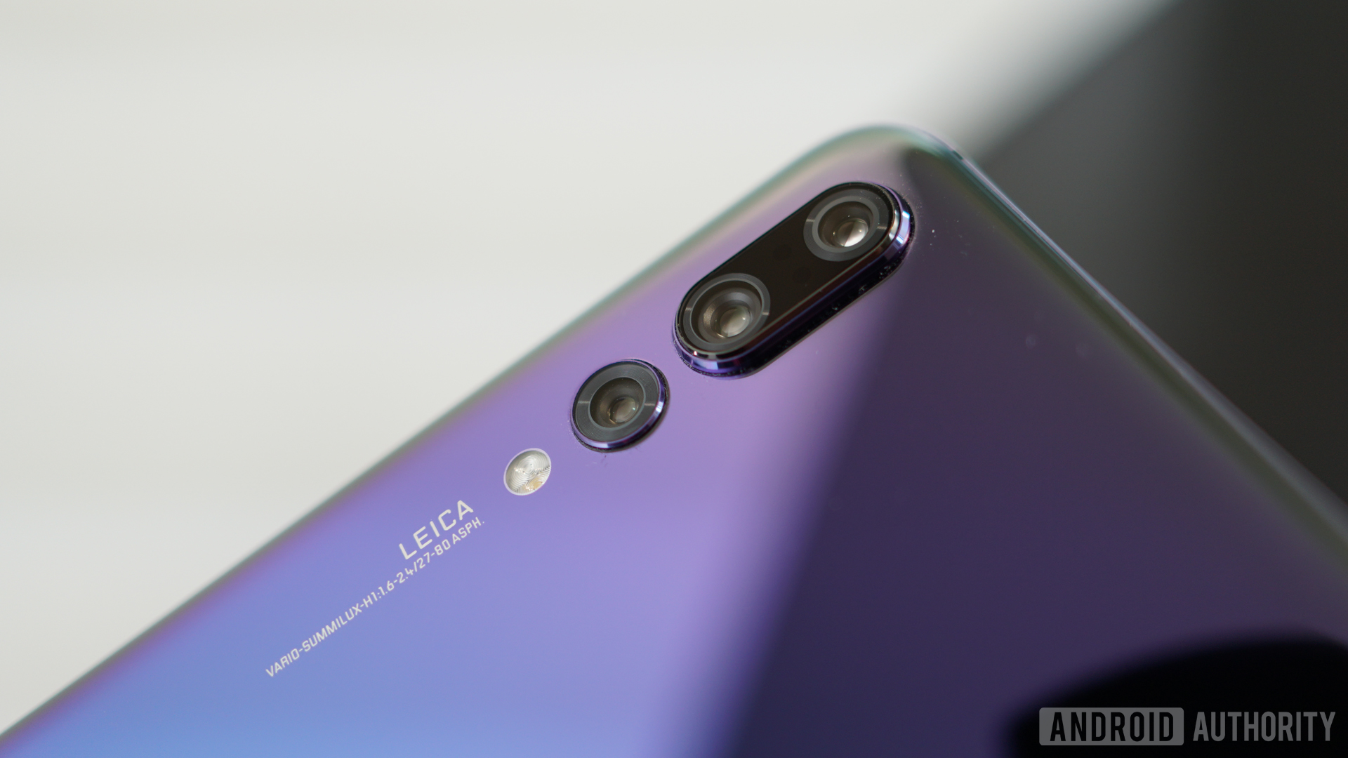 Close up of the Huawei P20 Pro's triple camera