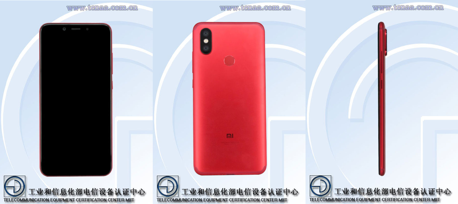 Xiaomi Mi 6X TENAA listing