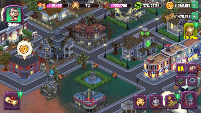 Goosebumps Horrortown screenshot with city building and monsters