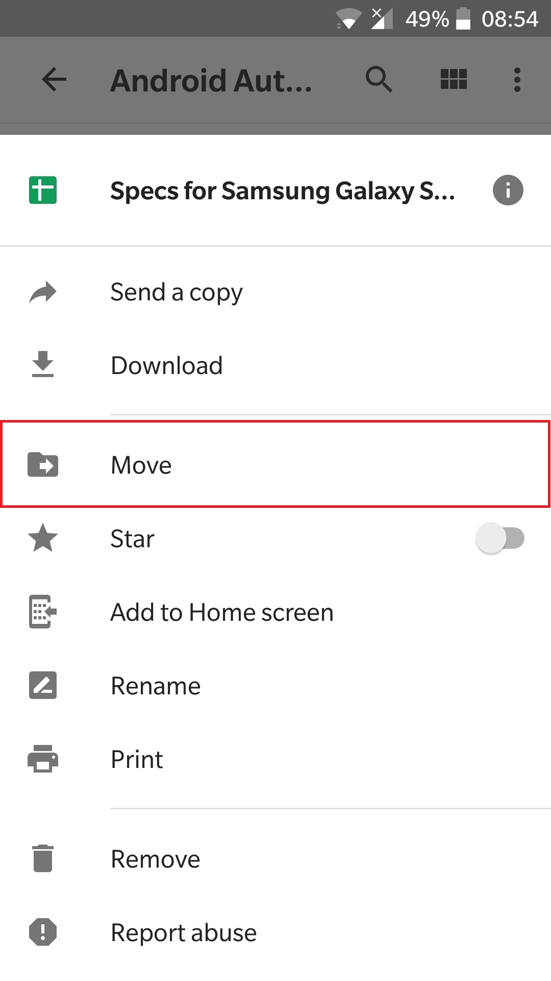 how to move a file from one folder in google drive