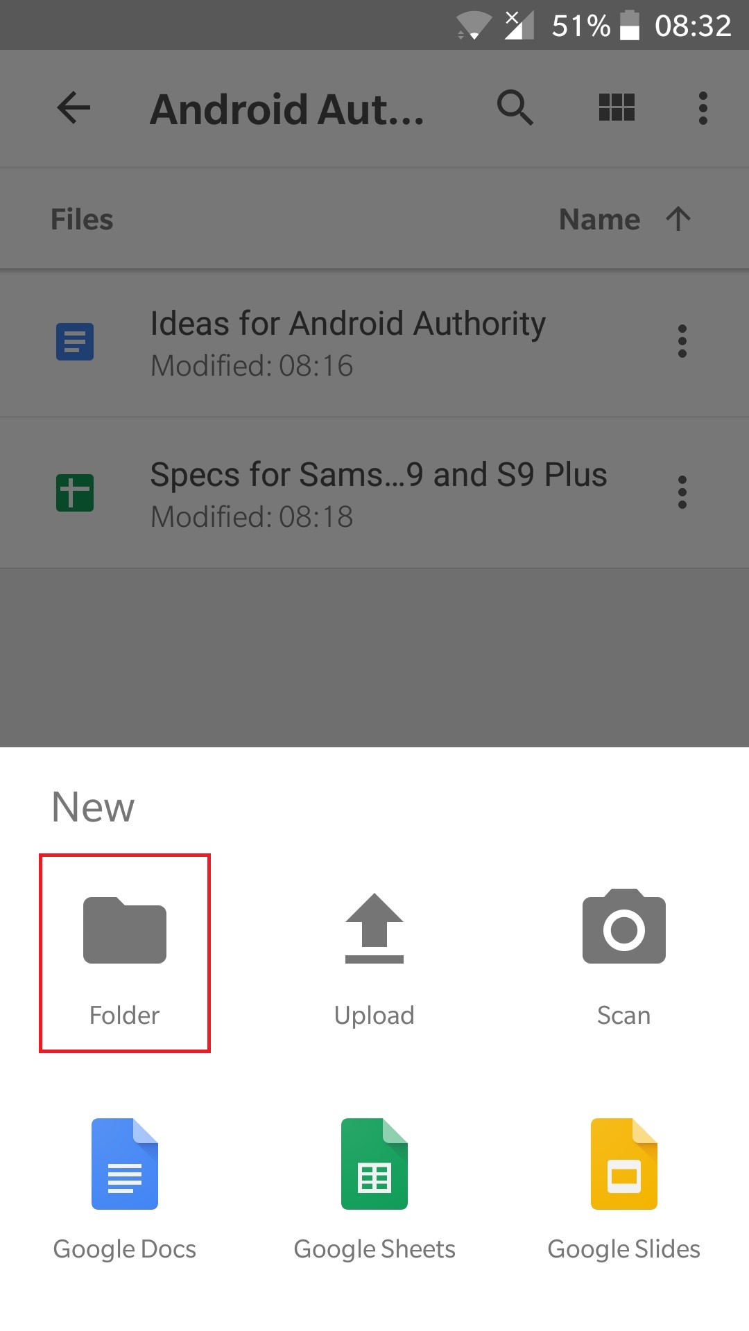 how to create new folder in google drive