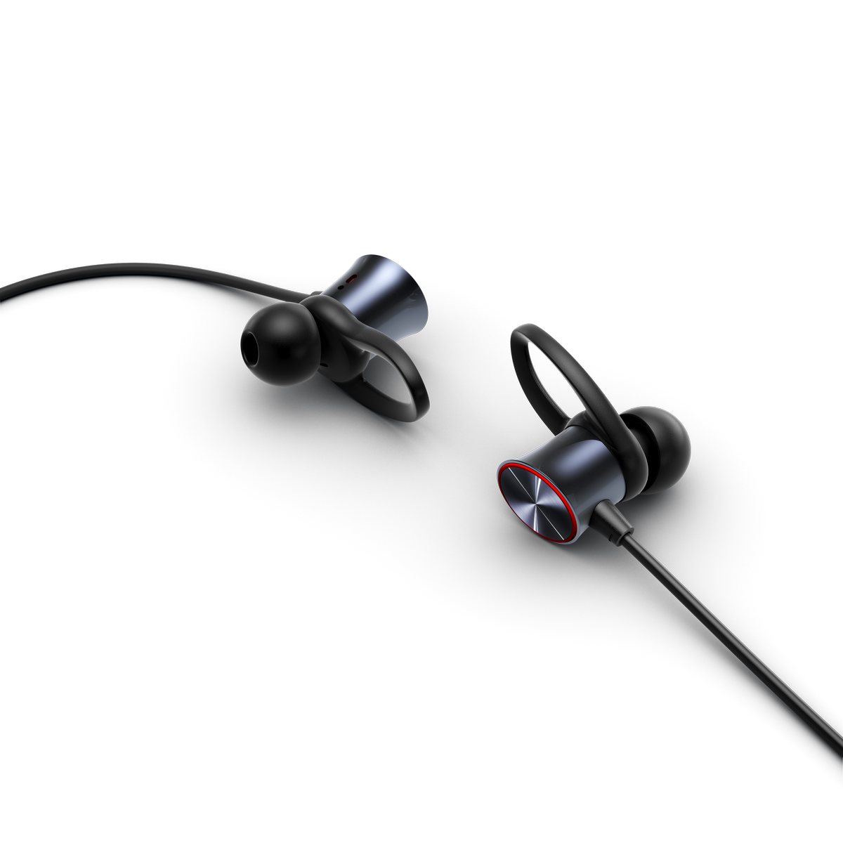 A product image of the OnePlus Bullets Wireless neckbuds against a white background.