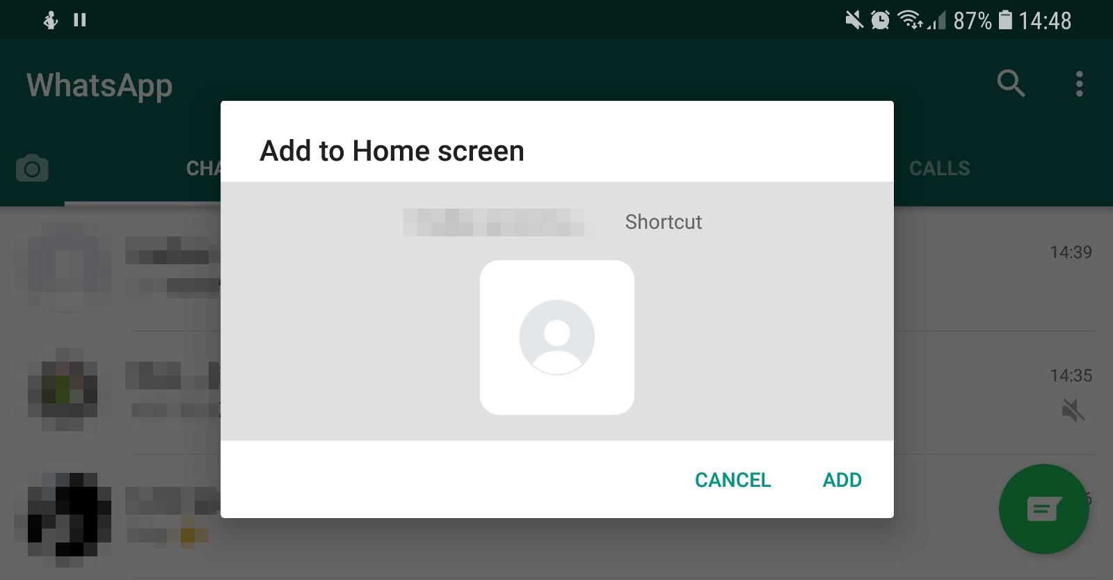 Adding a contact to the homescreen - whatsapp tricks