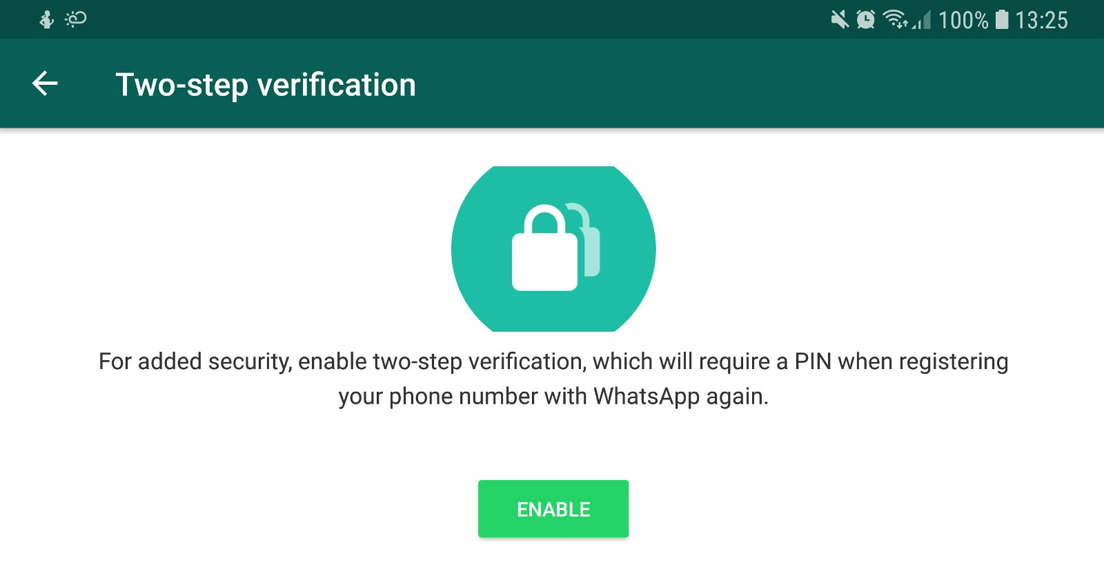 The two-step verification screen in WhatsApp - whatsapp tricks