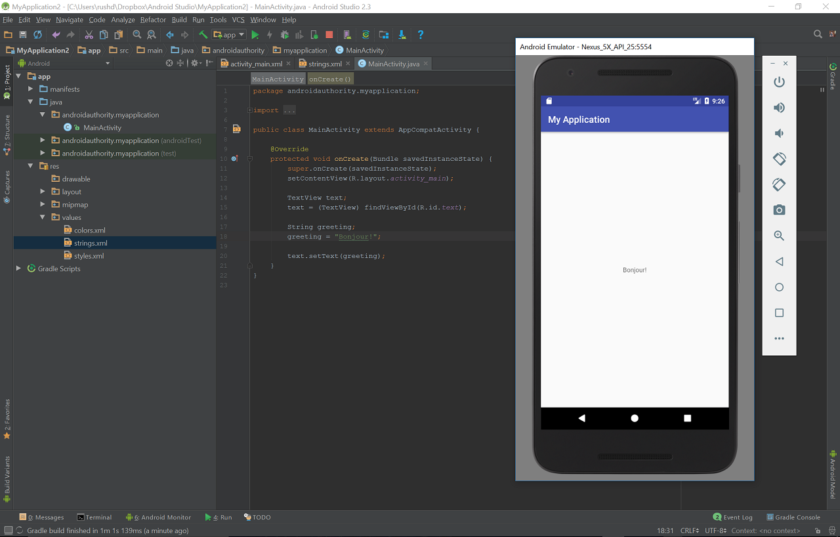 Android Studio Hello World: How to create your first ever ...