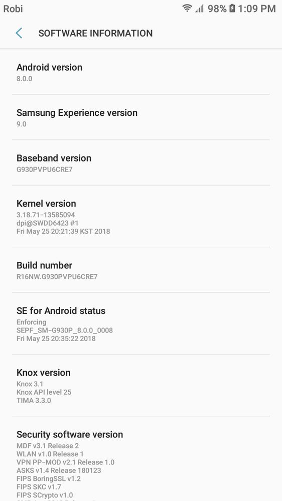 Galaxy S7 Sprint Oreo update