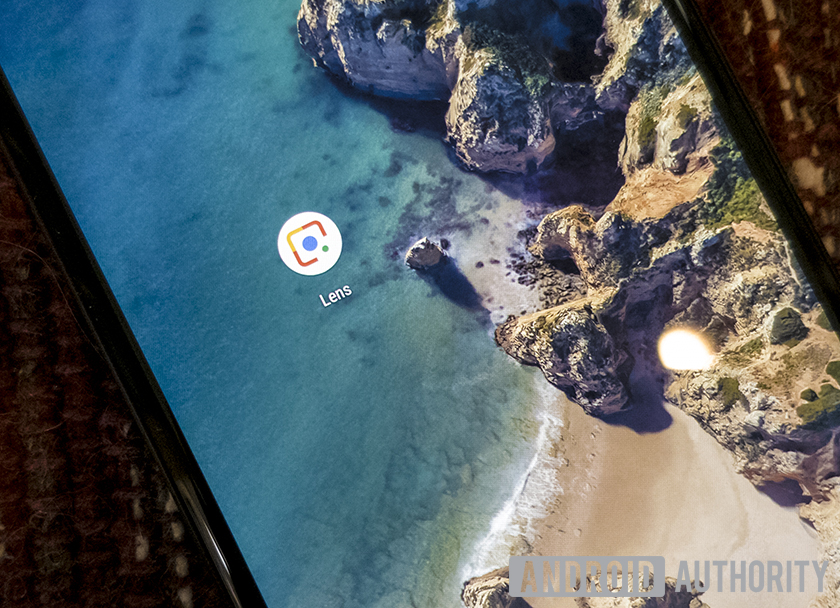 A closeup of the Google Lens icon.