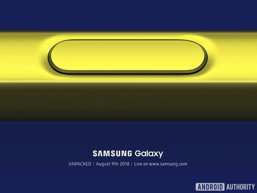 Invitation image for the Samsung Galaxy Note 9 launch.