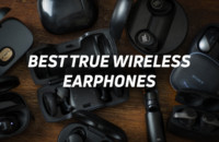 An image with several pairs of true wireless earphones overlaid with the text "best true wireless earphones."