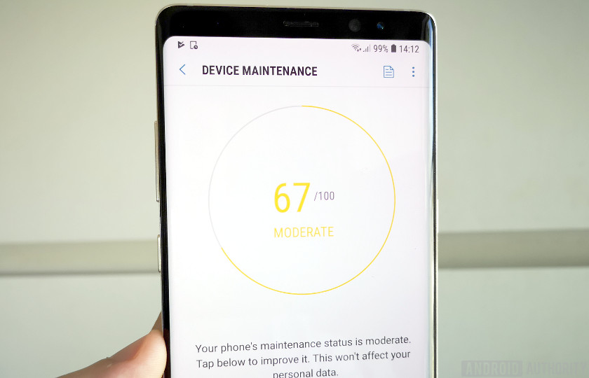 Device Maintenance options on Galaxy Note 8