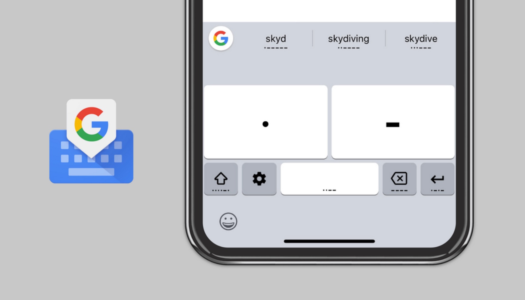 An image of the Gboard Morse Code input.