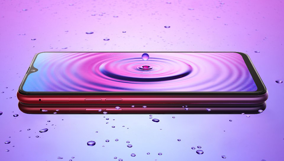 A rendered image of the Oppo F9.
