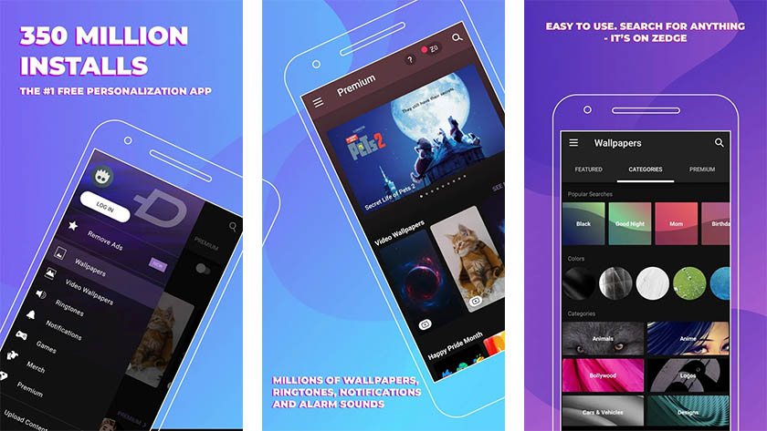 Zedge es una de las mejores aplicaciones de personalización para Android