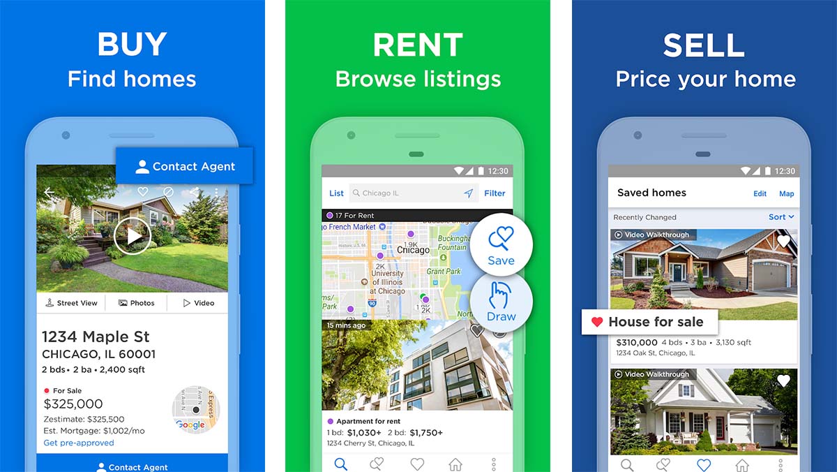 Zillow es una de las mejores aplicaciones de búsqueda de casas para Android