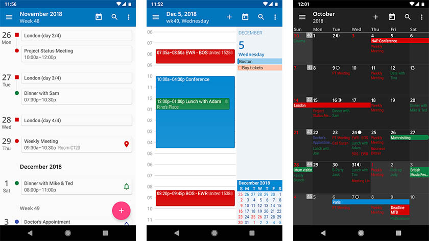 aCalendar - una de las mejores aplicaciones de calendario para Android
