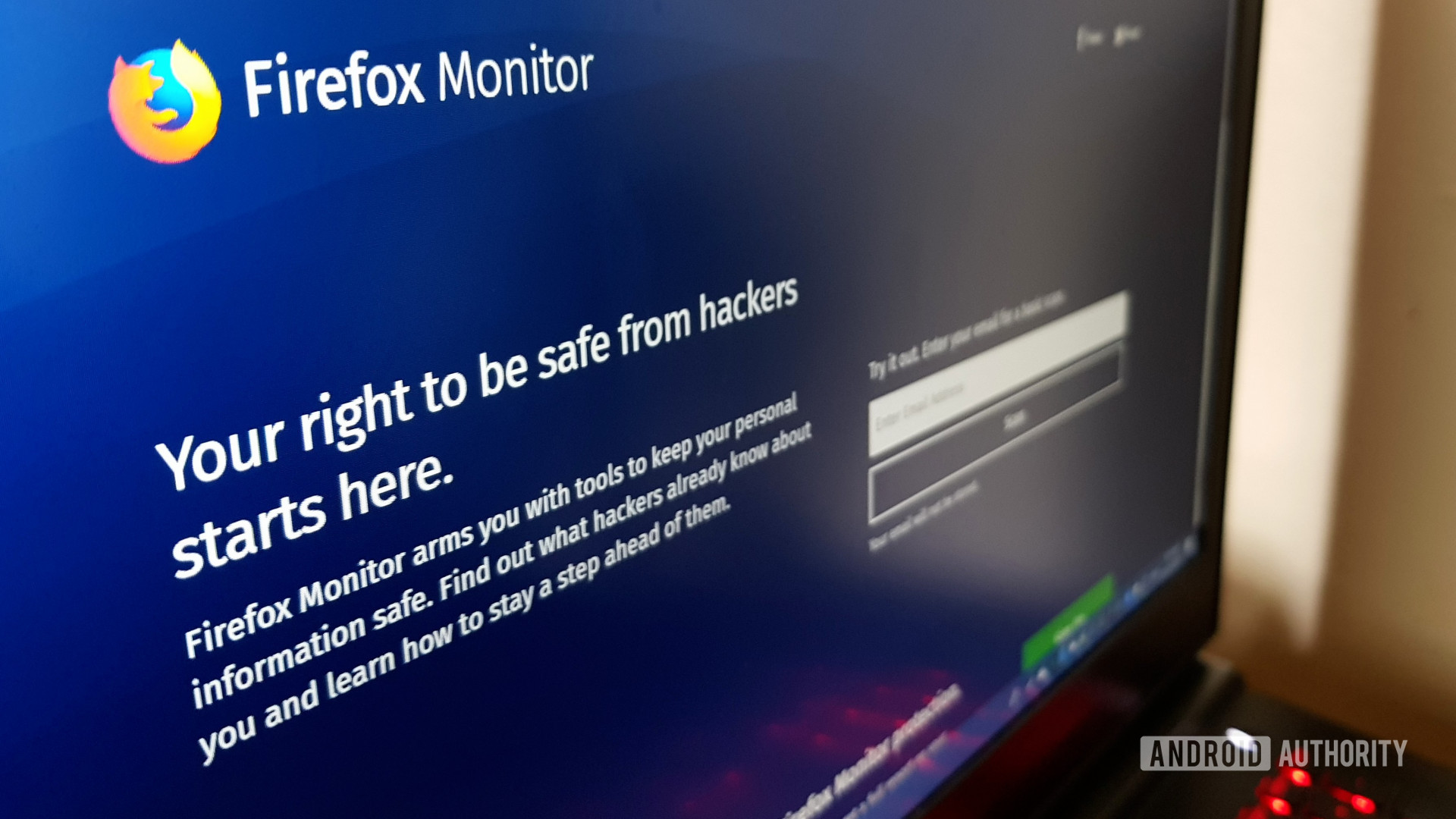 The Firefox Monitor website.