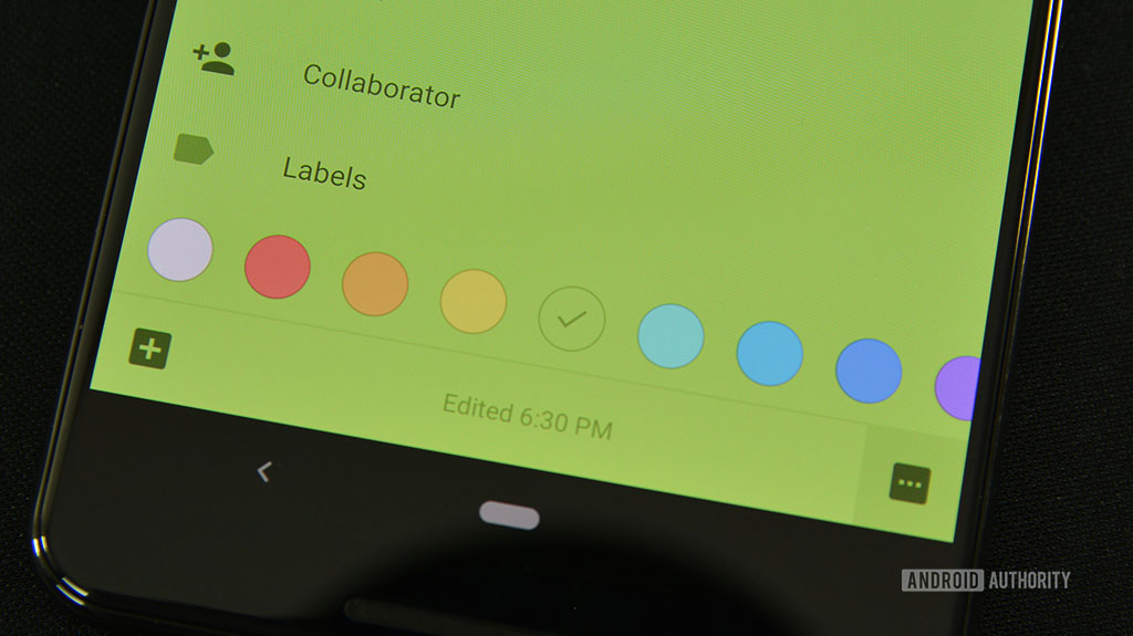 Google Keep Notes - color palette changing