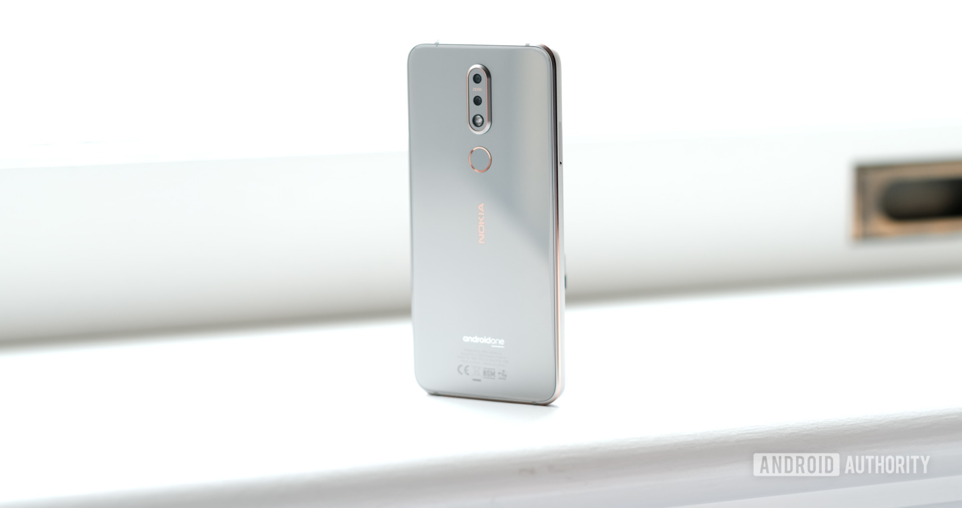 Nokia 7.1 back of phone in window - Best Android One Phones