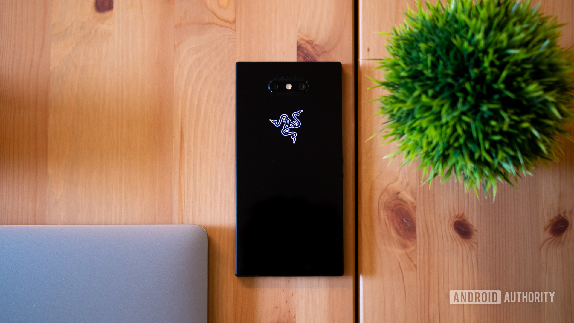 Razer Phone 2 laying on a table. 