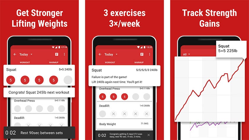 Stronglifts 5x5 - las mejores aplicaciones de entrenamiento para Android