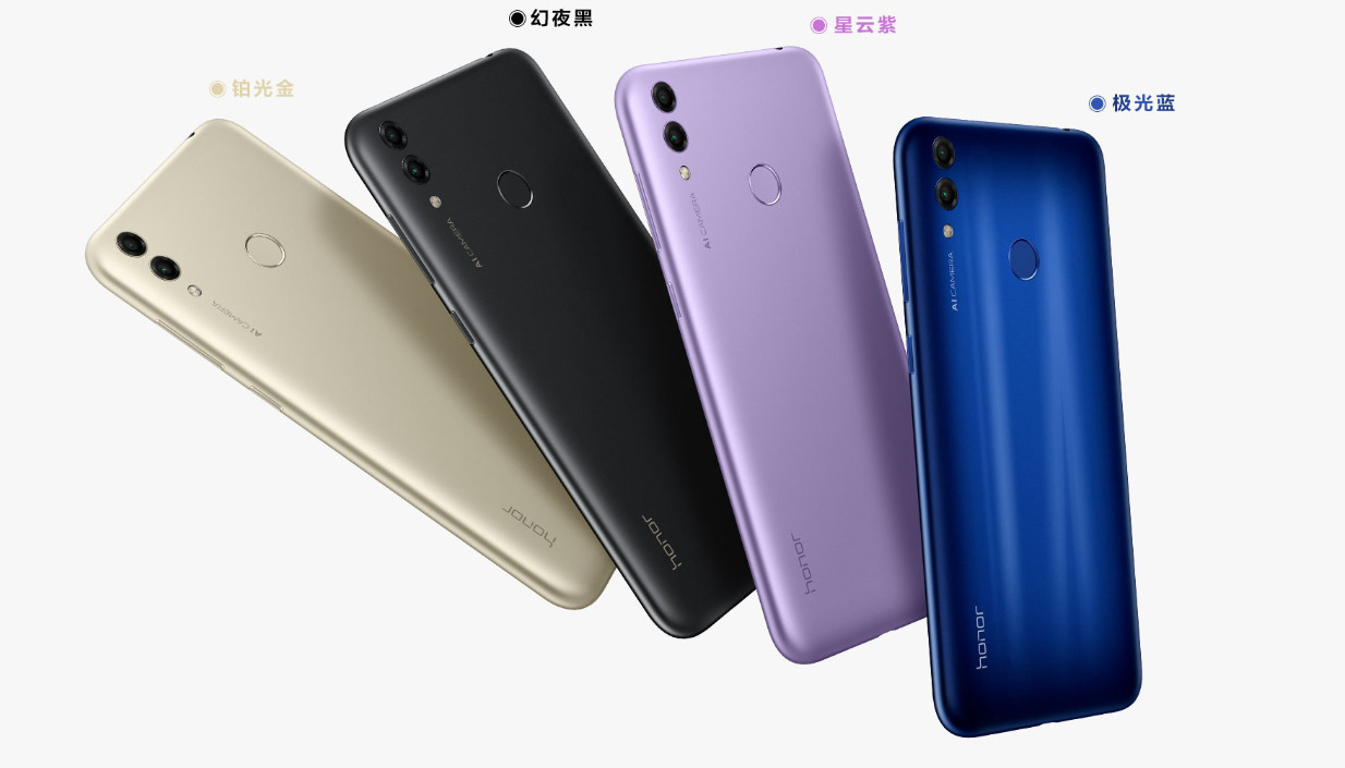 The Honor 8C in various colors.