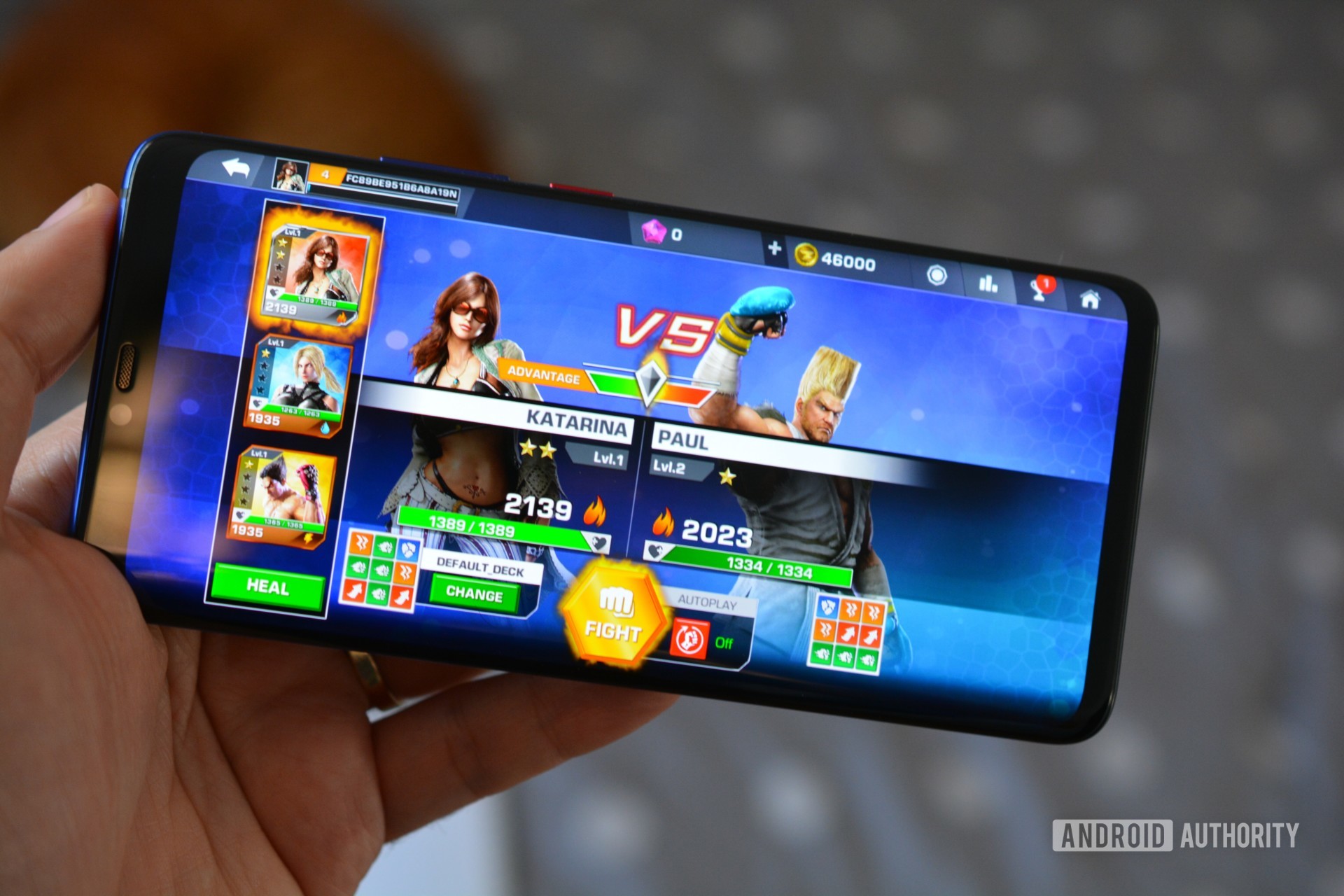 huawei mate 20 pro with a game on the screen